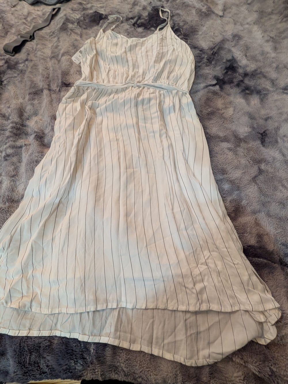NWT Dip Women's White Pinstripe Spaghetti Strap Dress XL